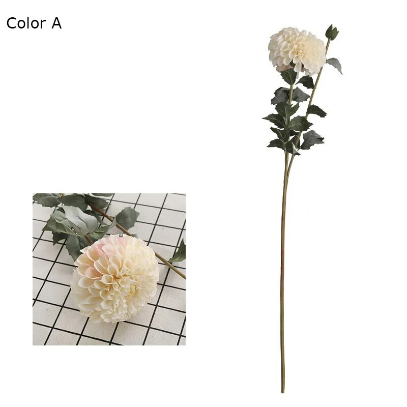 Prabangus patalpų stalo dekoravimo papuošalai netikros gėlės imitacija retro chrizantema Dahlia kambario dekoras flores artificiais