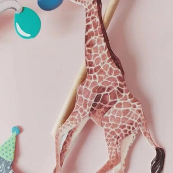 Animal Cake Topper Giraffe Elephant Zebra Happy Birthday Wedding Kids Party Baby Shower Cupcake Decoration Προμήθειες ψησίματος DIY