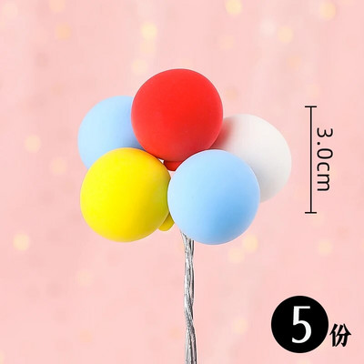 5 τμχ/Σετ Πολύχρωμο Πακέτο μπάλας Πήλινο Μπαλόνια Κέικ Κάρτα Creative Cupcake Flag Birthday Party Baby Shower Dessert