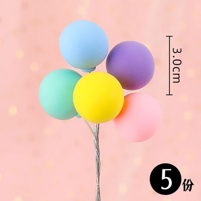 5 τμχ/Σετ Πολύχρωμο Πακέτο μπάλας Πήλινο Μπαλόνια Κέικ Κάρτα Creative Cupcake Flag Birthday Party Baby Shower Dessert