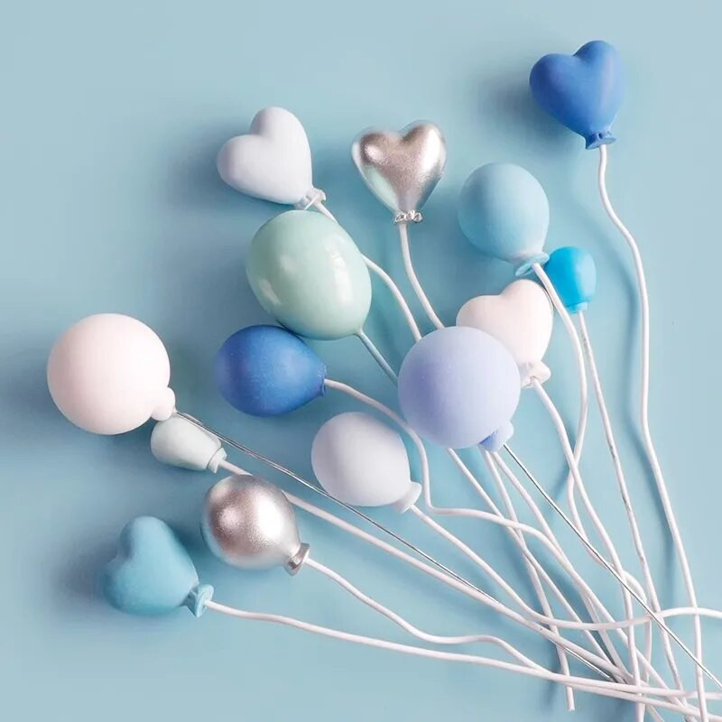 5 ks/sada farebných guľôčok, zväzok hlinených balónov, ozdoba na tortu, kreatívna karta na muffiny, vlajka, narodeninová párty, detská sprcha, dezertná dekorácia