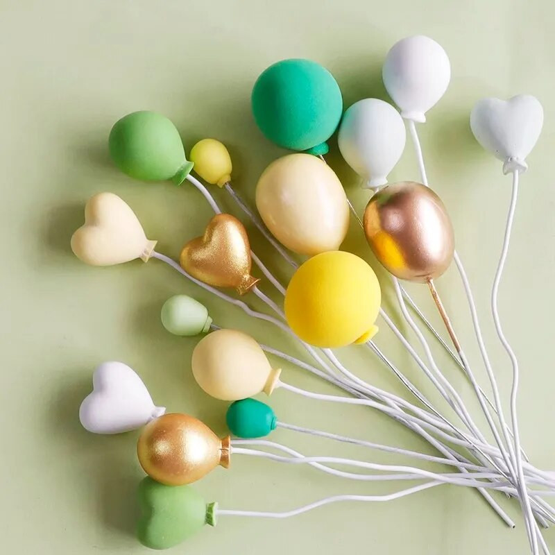 5 ks/sada farebných guľôčok, zväzok hlinených balónov, ozdoba na tortu, kreatívna karta na muffiny, vlajka, narodeninová párty, detská sprcha, dezertná dekorácia