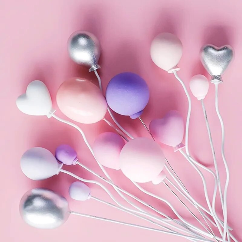 5 ks/sada farebných guľôčok, zväzok hlinených balónov, ozdoba na tortu, kreatívna karta na muffiny, vlajka, narodeninová párty, detská sprcha, dezertná dekorácia