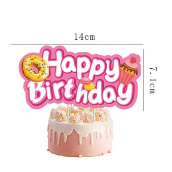 1-13 ΤΕΜ. Donut Happy Birthday Cupcake Toppers Decorations Theme Donut Birthday Cake Topper Supplies Donut Birthday Cake Toppers Supplies