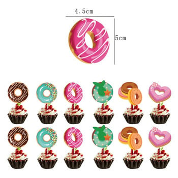 1-13 ΤΕΜ. Donut Happy Birthday Cupcake Toppers Decorations Theme Donut Birthday Cake Topper Supplies Donut Birthday Cake Toppers Supplies