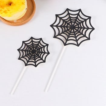 12 τμχ Black Spider Web Cake Toppers Επιλογές Cupcake Decor πάρτι προμήθειες για φεστιβάλ γενεθλίων γάμου