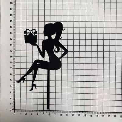 INS crni akrilni gornji dio za rođendansku tortu za sretan rođendan Visoke potpetice za ženske djevojke, gornji dio za tortu za desert, ukras za rođendansku tortu, pribor za zabavu