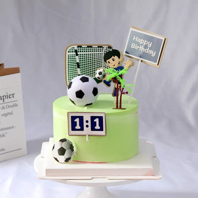 Football Cake Topper Decor Soccer Boy First Happy Birthday Boy Decor Footbal Cake Topper Soccer Treat Θέμα Επιδόρπιο Διακόσμηση