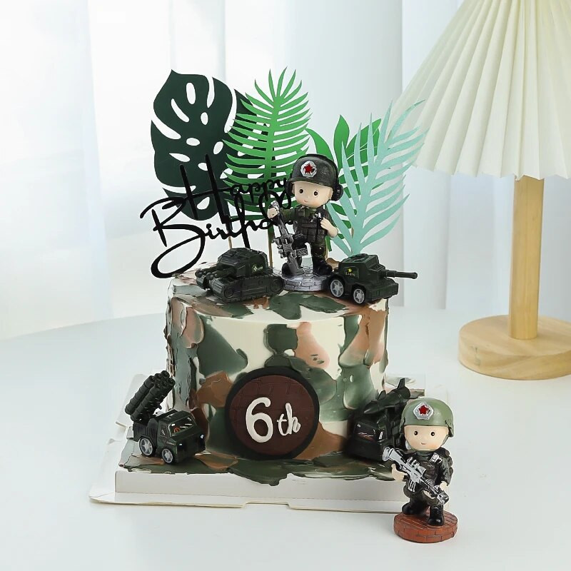 Tankrepülő katonai témájú születésnapi torta díszítő kellékek fiúk kedvencei születésnapi hadsereg torta kellékei díszítő torta