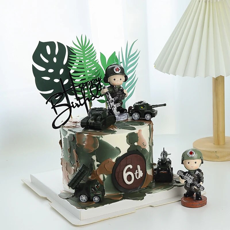 Tankrepülő katonai témájú születésnapi torta díszítő kellékek fiúk kedvencei születésnapi hadsereg torta kellékei díszítő torta