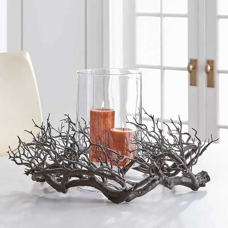 Noć vještica Vijenac od mrtvog drveta Simulacija crne grane s crvenim LED svjetlom 43CM Vijenci za vrata Cvjetni vijenac Dekoracija za Noć vještica