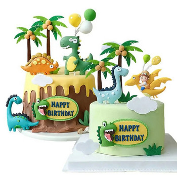 Roar Dinosaur Birthday Cake Topper Happy Birthday Cake Girl Boy 1st Birthday Party Decor Kid Favor Dinosaur Boy Cake Decorating