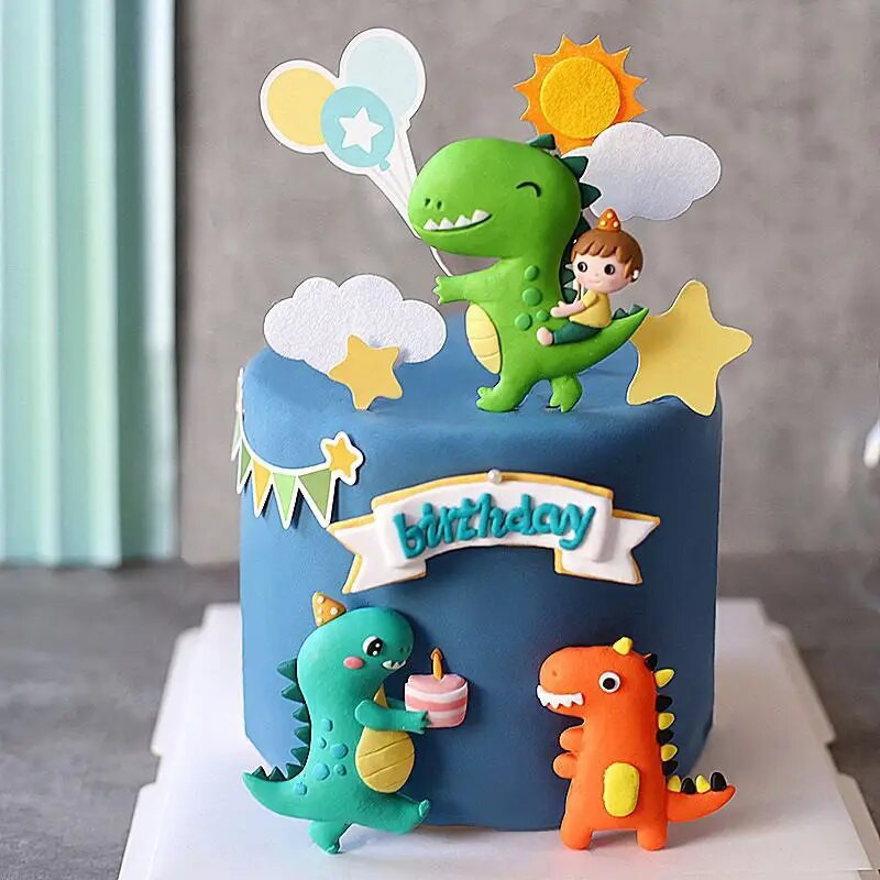 Roar dinoszaurusz születésnapi torta topper Boldog születésnapot torta lány fiú 1. születésnapi parti dekoráció Kid Favor dinoszaurusz fiú tortadíszítés