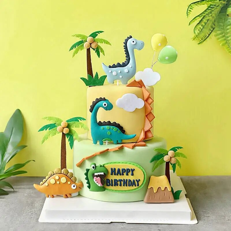 Roar dinoszaurusz születésnapi torta topper Boldog születésnapot torta lány fiú 1. születésnapi parti dekoráció Kid Favor dinoszaurusz fiú tortadíszítés