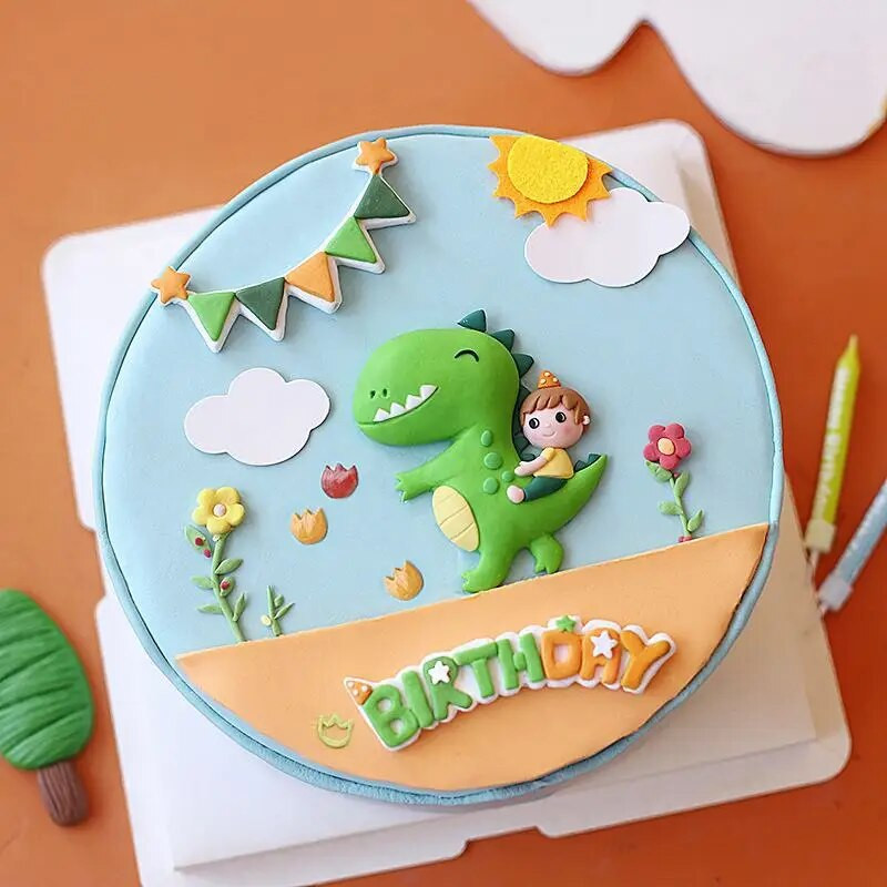 Roar dinoszaurusz születésnapi torta topper Boldog születésnapot torta lány fiú 1. születésnapi parti dekoráció Kid Favor dinoszaurusz fiú tortadíszítés