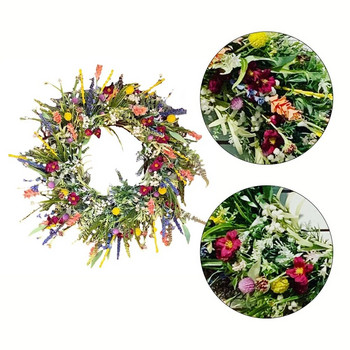 Ανοιξιάτικο στεφάνι Wildflower Fake Spring Plastic Branch Wreath Simulation στεφάνι Τεχνητή γιρλάντα κρεμαστή πόρτα γάμου Ανοιξιάτικη διακόσμηση