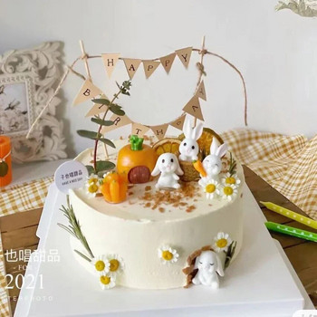 Сладко животно Великденски заек Мини фигурки Зайче Декорация на торта с моркови Пиле Покритие за кексчета Великденски консумативи за печене