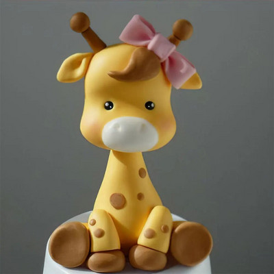 Cartoon Woodland Animal Cake Topper armas pehme keraamika metsa džungli safari dinosauruse tassikoogi kaunistus 1. sünnipäeva peo soodustus