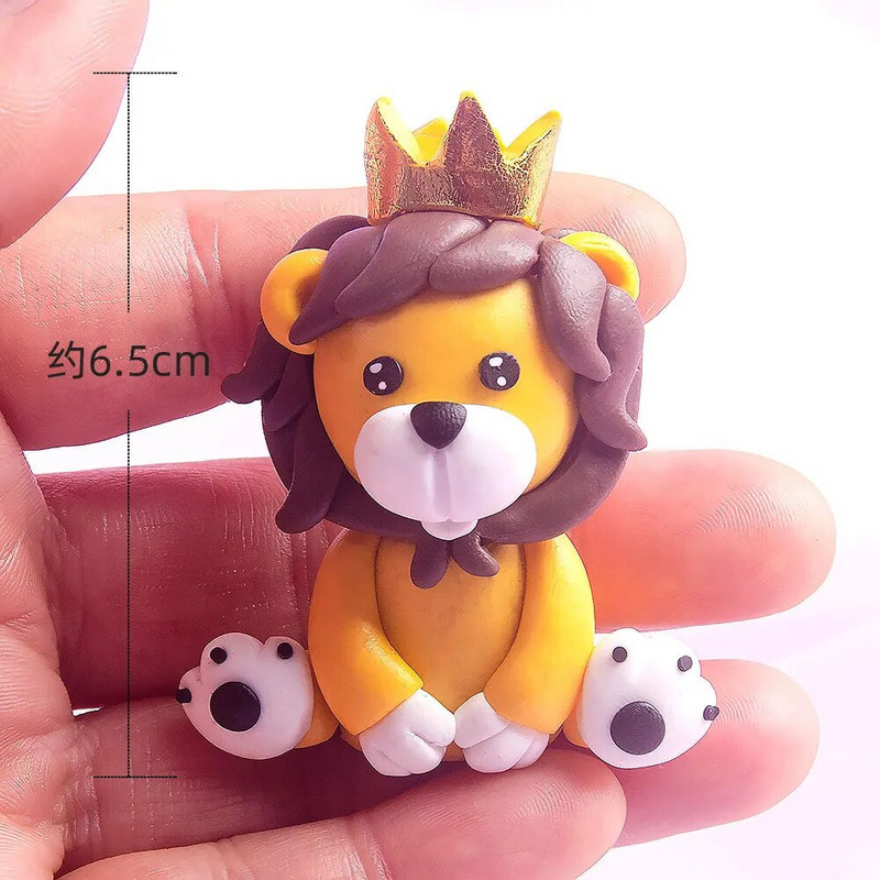 Cartoon Woodland Animal Cake Topper armas pehme keraamika metsa džungli safari dinosauruse tassikoogi kaunistus 1. sünnipäeva peo soodustus