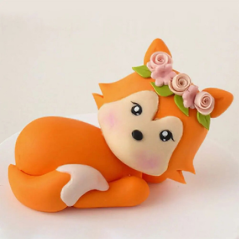 Cartoon Woodland Animal Cake Topper armas pehme keraamika metsa džungli safari dinosauruse tassikoogi kaunistus 1. sünnipäeva peo soodustus