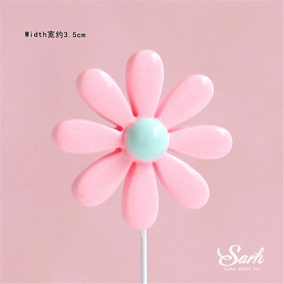 12 бр. Цветна 3D маргаритка Торта за торта за парти за рожден ден Деца Бебе момиче Принцеса Сувенири Цвете Декорация на торта за рожден ден Десерт Декор