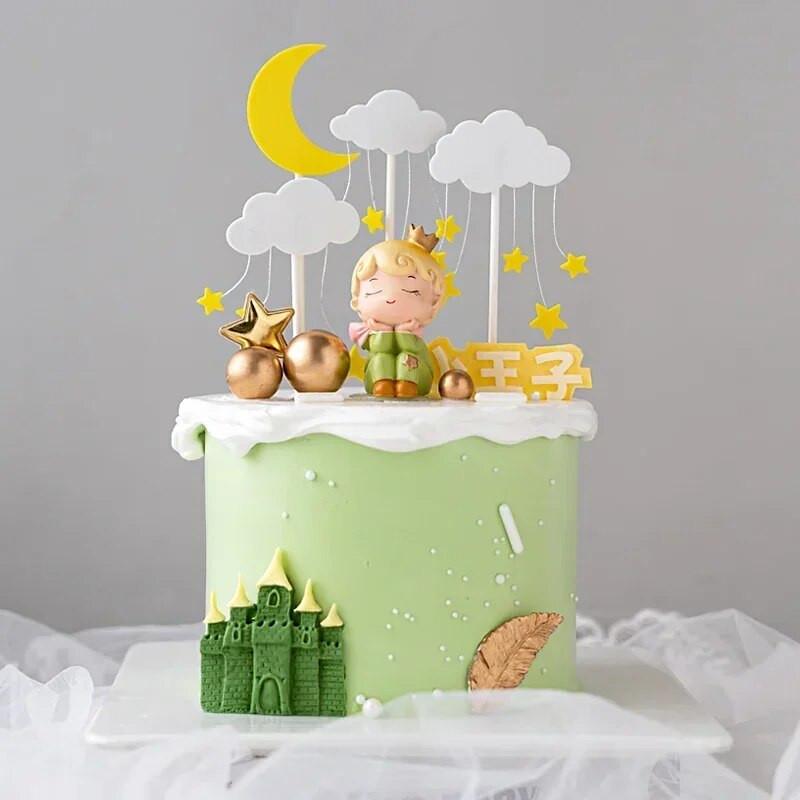 Малка принцеса Малък принц Декор за торта Творческа декорация на дома за младоженци Смола Орнаменти за печене Малки