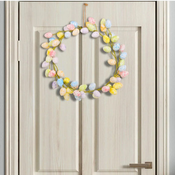 36 см венец от великденско яйце Нова пластмасова пяна Орнаменти за врата Симулация Цветен венец за врата Великден