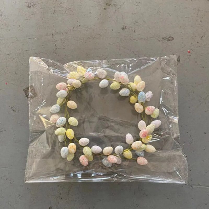 Vijenac za uskršnje jaje od 36 cm, simulacija ukrasa za vrata od plastične pjene, šareni uskršnji vijenac za vrata