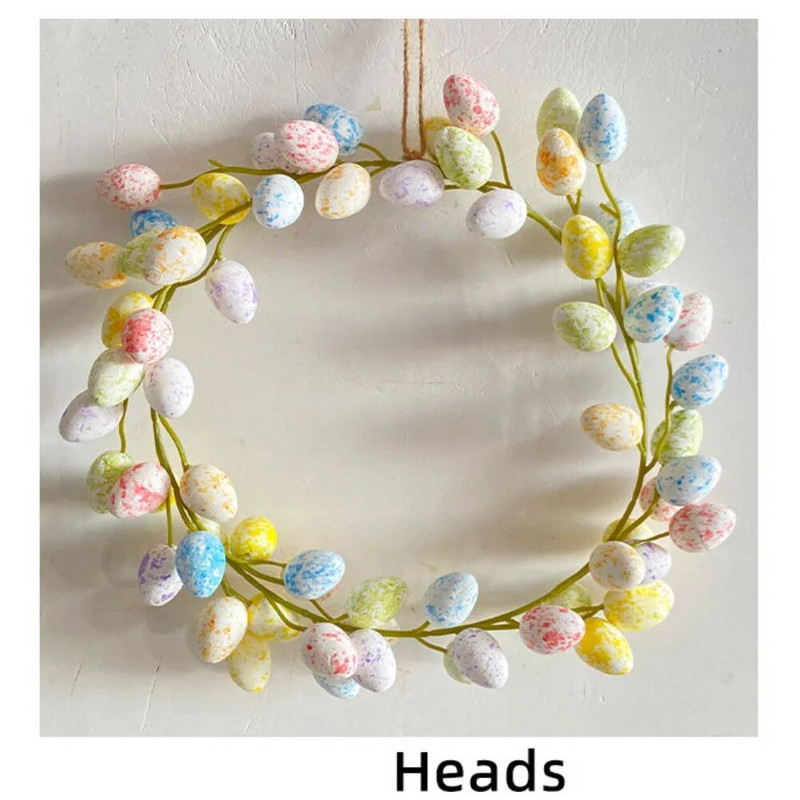 Vijenac za uskršnje jaje od 36 cm, simulacija ukrasa za vrata od plastične pjene, šareni uskršnji vijenac za vrata