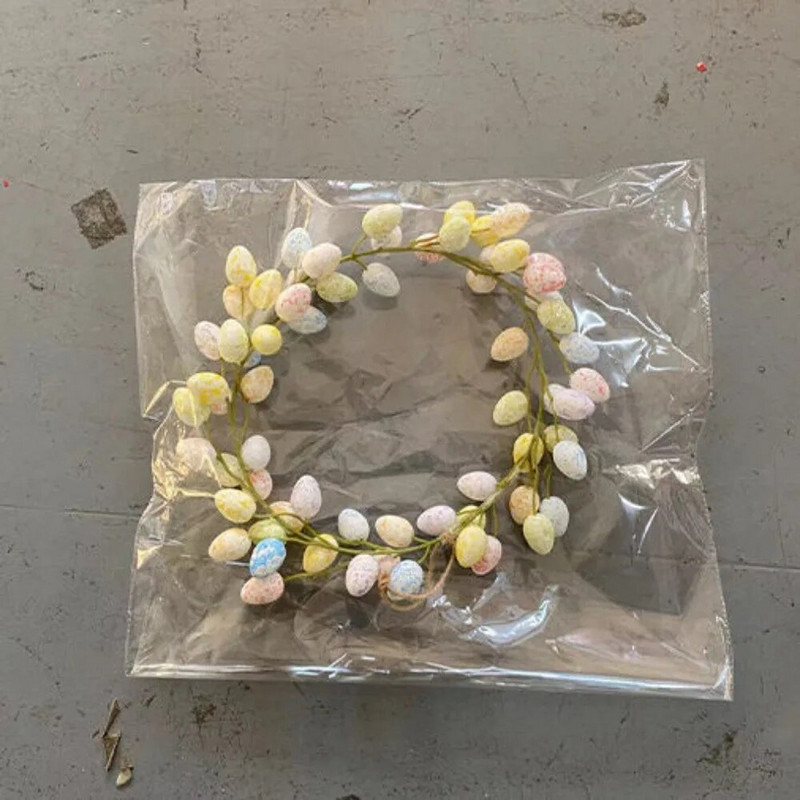 Vijenac za uskršnje jaje od 36 cm, simulacija ukrasa za vrata od plastične pjene, šareni uskršnji vijenac za vrata