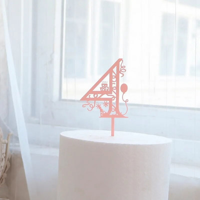 Χρώμα 0-9 Αριθμός Happy Birthday Topper Topper Gold Ακρυλικό Toppers Γαμήλιας Τούρτας για Παιδιά Προμήθειες για τούρτα γενεθλίων Baby shower