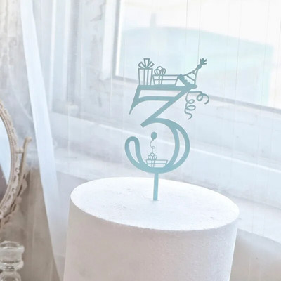 Χρώμα 0-9 Αριθμός Happy Birthday Topper Topper Gold Ακρυλικό Toppers Γαμήλιας Τούρτας για Παιδιά Προμήθειες για τούρτα γενεθλίων Baby shower