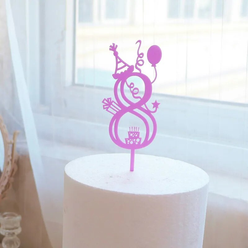 Farebné 0-9 čísla všetko najlepšie k narodeninám, zlaté akrylové ozdoby na svadobné torty pre deti, narodeninovú párty, torty, potreby na bábätko