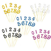 10 bucăți/set 0-9 numere aurii, argintii, cu sclipici, kit de decorare pentru steag pentru tort, pentru nunta, copii, pentru ziua de naștere, pentru decorare pentru petrecere.