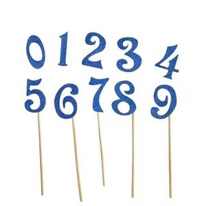 10 bucăți/set 0-9 numere aurii, argintii, cu sclipici, kit de decorare pentru steag pentru tort, pentru nunta, copii, pentru ziua de naștere, pentru decorare pentru petrecere.