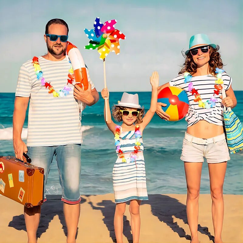 10 db Hawaii koszorús ajtódísz nyári parti művirág füzér nyaklánc tengerparti esküvői születésnapi parti kellékekhez