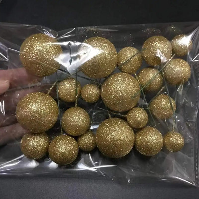 20 ΤΕΜ Σετ κέικ κάλυμμα μπάλας 2cm-4cm Spheres DIY Διακόσμηση τούρτας γενεθλίων για Party Celebrate Wedding Glitter Balls