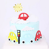 Torto dekoravimas Konstravimo tema Gimtadienio vakarėlio automobilio lėktuvas Happy Birthday Cake Topper Baby Shower Berniuko gimtadienio vakarėlis