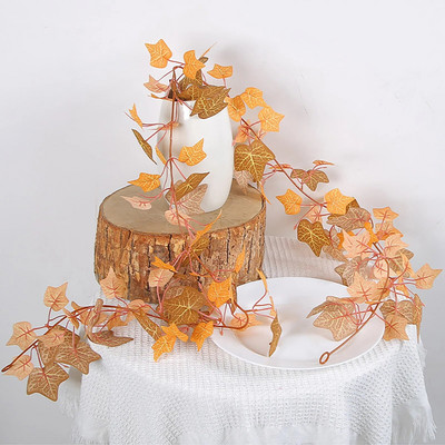 Simulacija ratana od lišća slatkog krumpira Zeleni strop Vinova loza Dekoracija za Dan zahvalnosti Jesen Božić od ratana i vijenci za prozore