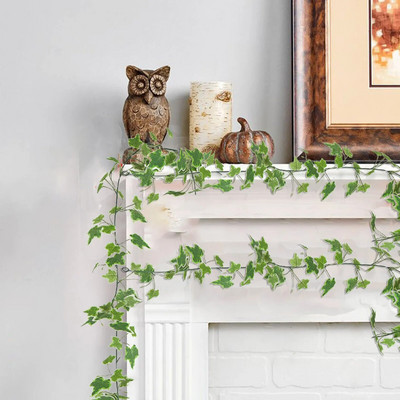 Simulacija ratana od lišća slatkog krumpira Zeleni strop Vinova loza Dekoracija za Dan zahvalnosti Jesen Božić od ratana i vijenci za prozore