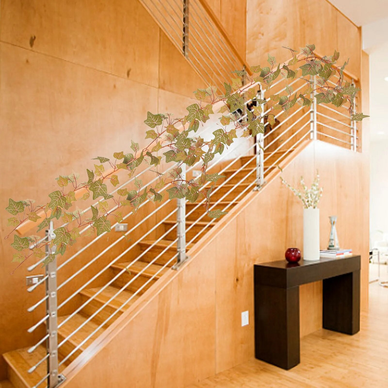 Simulacija ratana od lišća slatkog krumpira Zeleni strop Vinova loza Dekoracija za Dan zahvalnosti Jesen Božić od ratana i vijenci za prozore