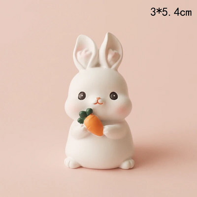 Розово зайче Заек Декорации Смола Любовно сърце Торфи за торта Парти за рожден ден Happy for Kid Baby Shower Консумативи за печене