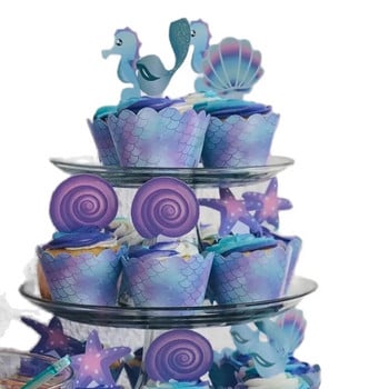 Опаковки за парти за рожден ден Cupcake Опаковки Let\'s Be Mermaids Baby Shower Консумативи за рожден ден Декорации за торта