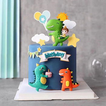 Аксесоари за печене на динозаври Парти Честит рожден ден Jungle Safari Party Dino Cake Topper Decor Jurassic World Cake Baking Kids Boy