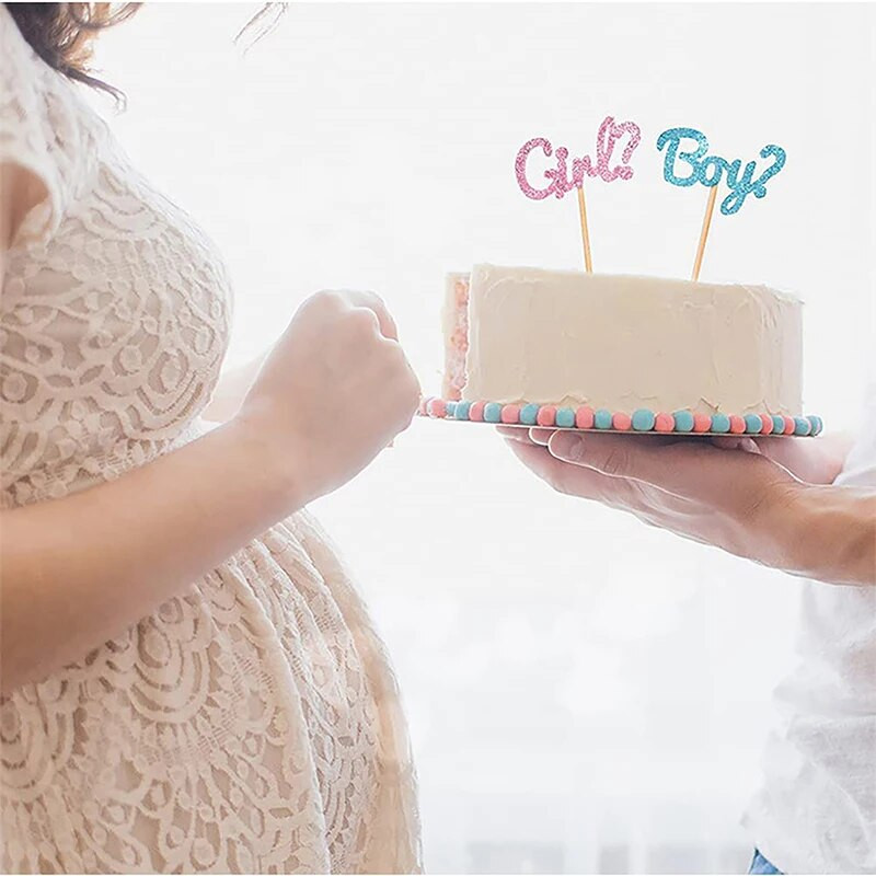 12 ks ozdôb na muffiny pre chlapcov alebo dievčatá, odhaľujúce pohlavie, dekorácie na párty, ružovo-modré, na detskú oslavu, jedlo, dezert, torty.