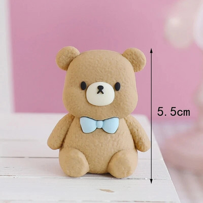 Διακόσμηση τούρτας γενεθλίων για κοριτσάκι από καουτσούκ Cute bear Statue Cake Toppers Ball Cake Διακόσμηση για τα πρώτα γενέθλια Baby Shower