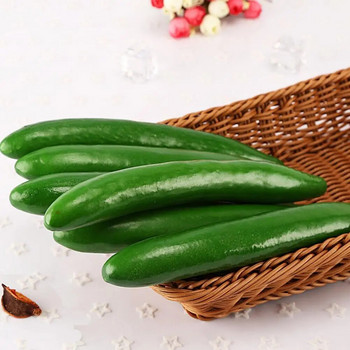 Симулационен зеленчук Реалистичен без изсъхване Устойчив на износване фотографски реквизит Симулационен модел на краставица от пяна за трапезария
