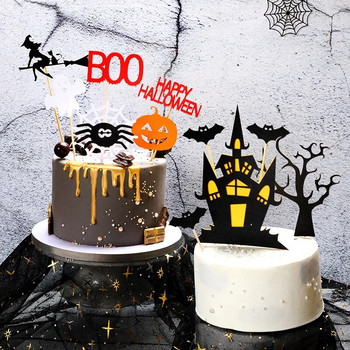 Halloween Witch Cake Topper Happy Halloween Party Decoration Supplies Girl Ghost House Cupcake Toppers Инструменти за декориране на торти