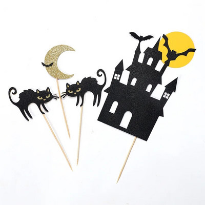 Halloween Witch Cake Topper Happy Halloween Party Decoration Supplies Girl Ghost House Cupcake Toppers Инструменти за декориране на торти