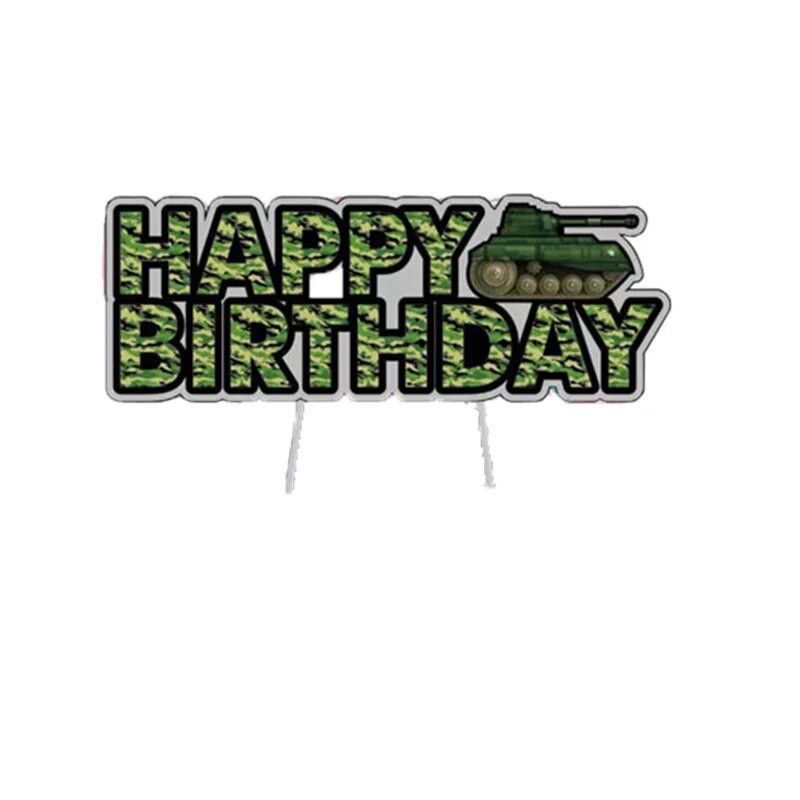 Topper pentru tort camuflaj verde armată pentru decorațiuni militare pentru petreceri cu tematică pentru băiat, consumabile pentru petrecerea de naștere, camouflage, pentru cupcake